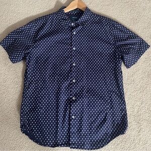 TAYLRD Dark Blue Flamingo Men's Shirt size Large